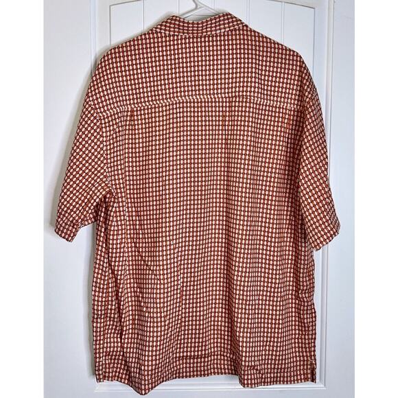 Vintage Metro One Checkered Orange Retro Shirt Size Large - Picture 6 of 11